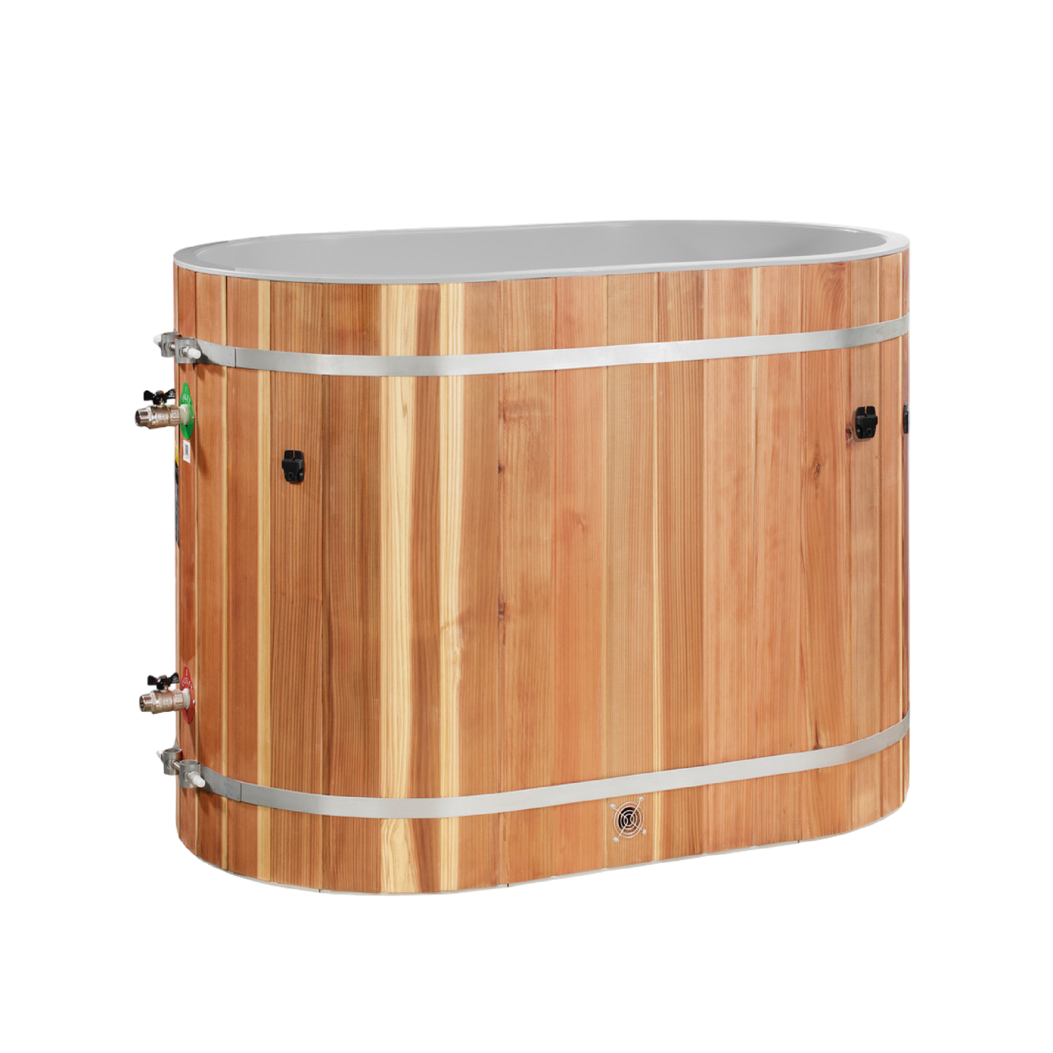 DCT Oval Barrel Tub Cold Plunge (50-P) Pacific Cedar - 3/4 IN-OUT without Motor